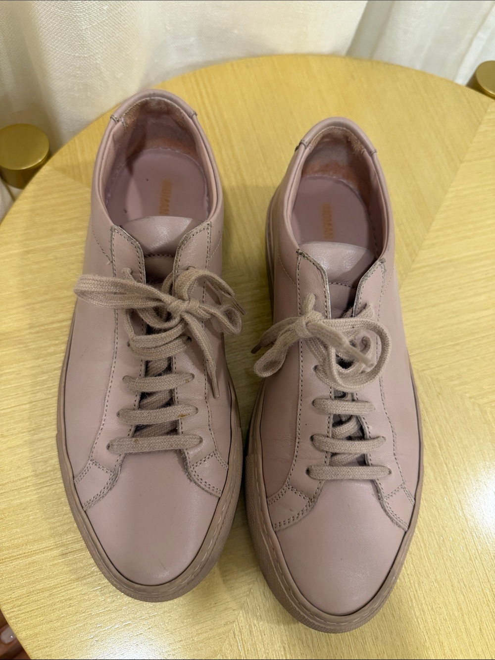 Common Projects Pink Leather Low-Top Sneakers